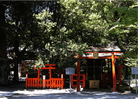 下鴨神社境内の印璽社・印納社付近の光景